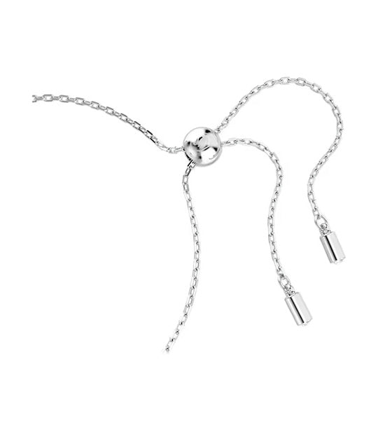 Matrix Bracelet Baguette Cut, Knot, White, Rhodium Plated