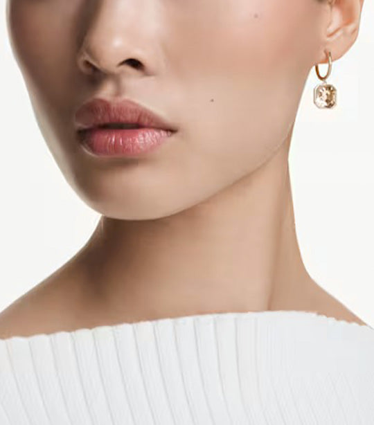 Millenia Drop Earrings Square Cut, Caramel, Gold-Tone Plated