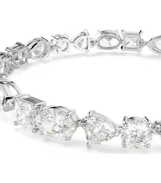 Mesmera Bracelet Mixed Cuts, White, Rhodium Plated