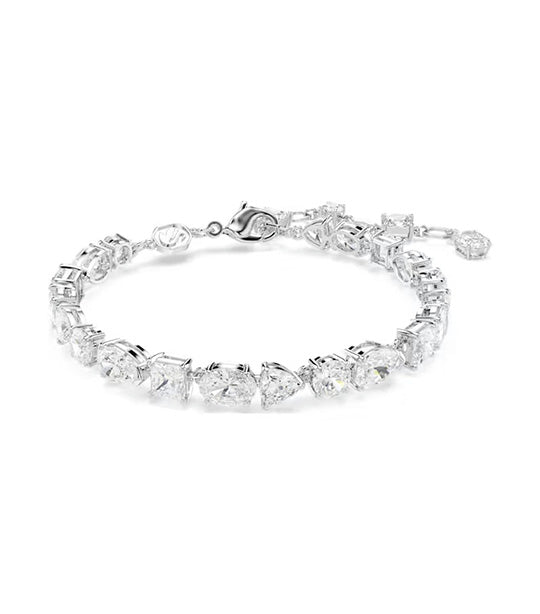 Mesmera Bracelet Mixed Cuts, White, Rhodium Plated
