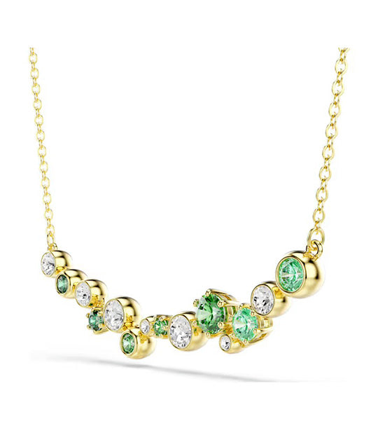 Constella Necklace Mixed Cuts, Green, Gold-Tone Plated
