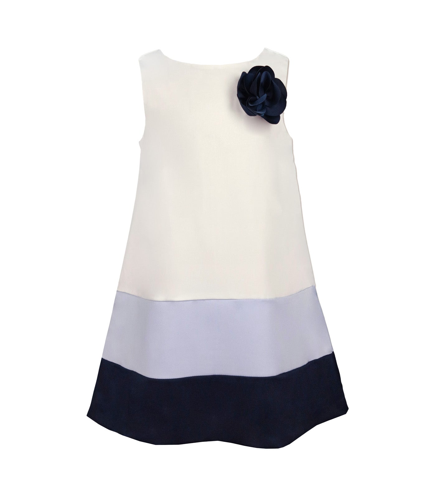 Orelie Girls Colorblock Shift Dress Navy