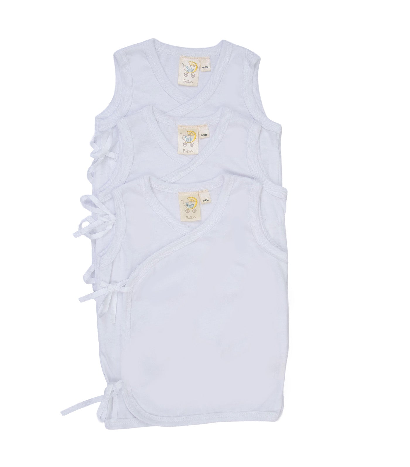 Sleeveless Tie Side 3pcs Sanitized White