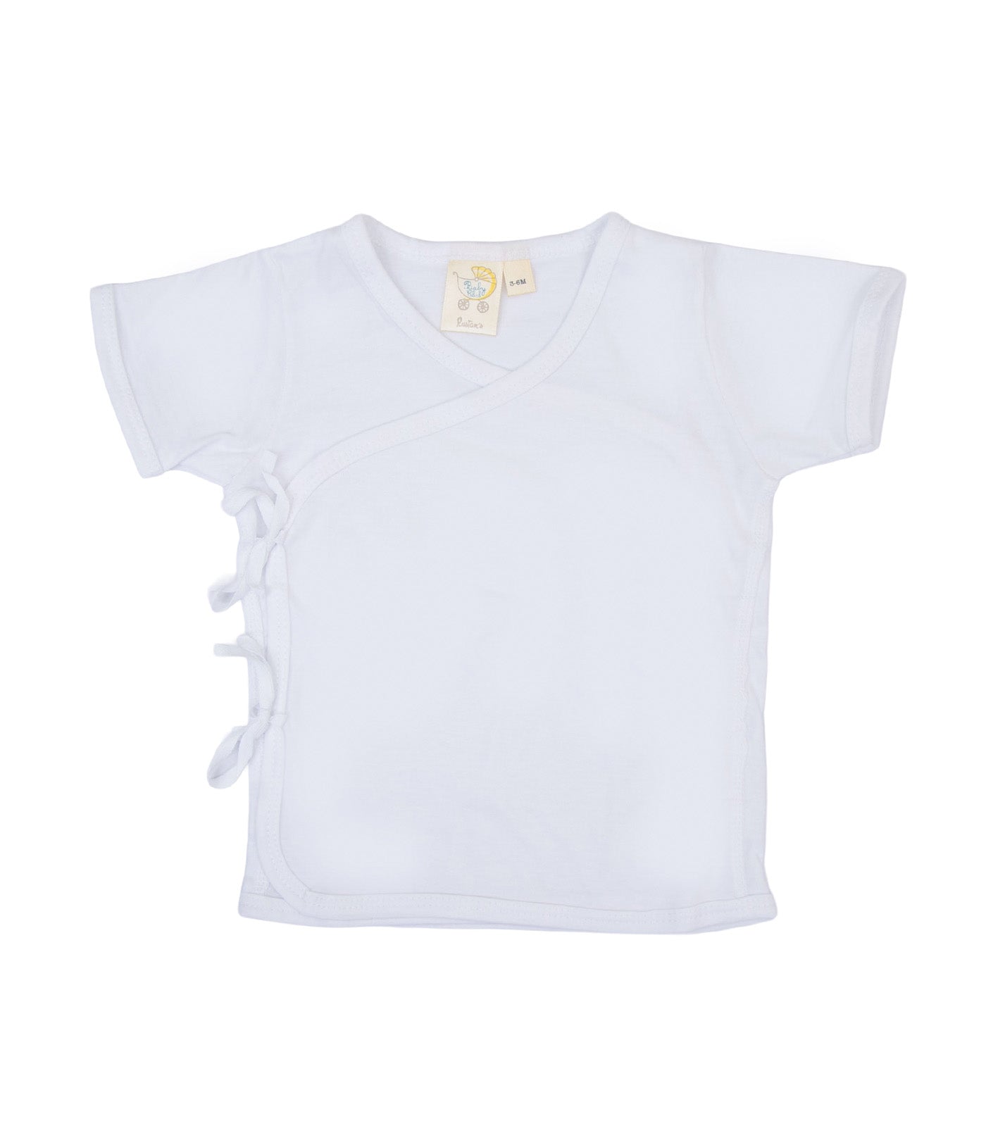 Short Sleeves Tie Side 3pcs Sanitized White