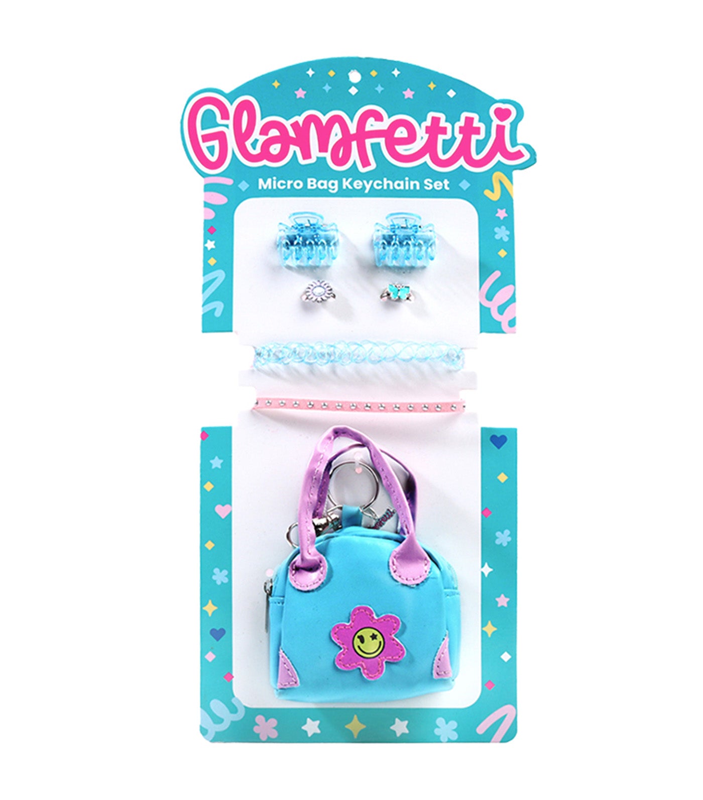 Microbag Keychain with Hair Accessories Set