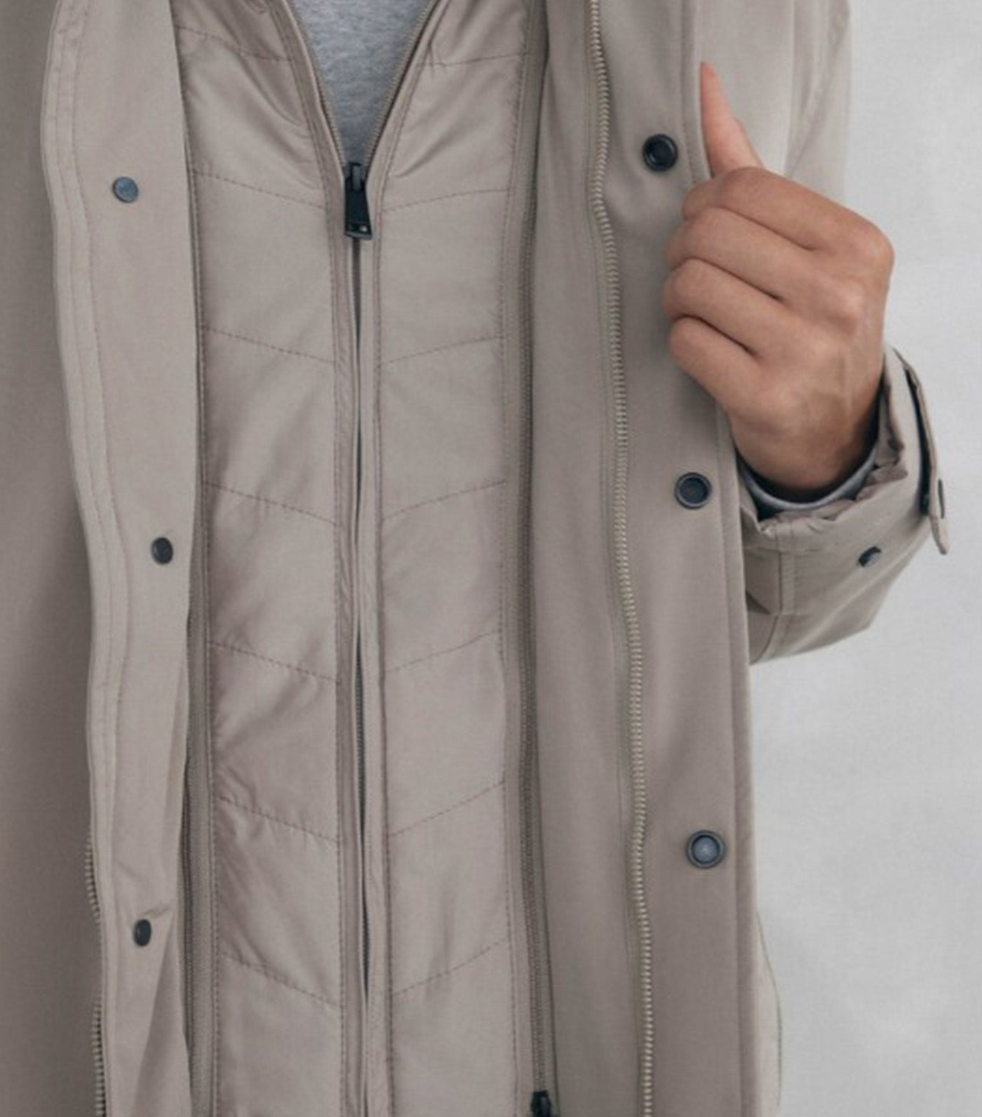 Trench Coat with Removable Views Beige