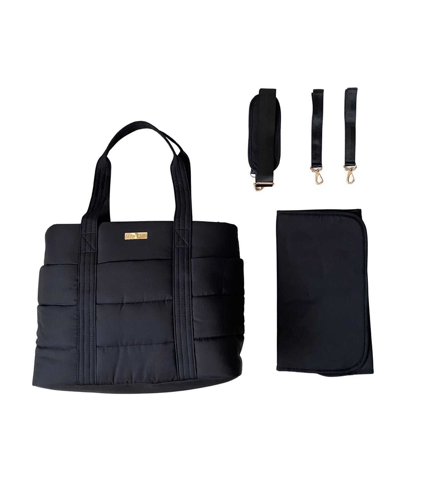 Bebe Chic Margaux Puff Tote Black