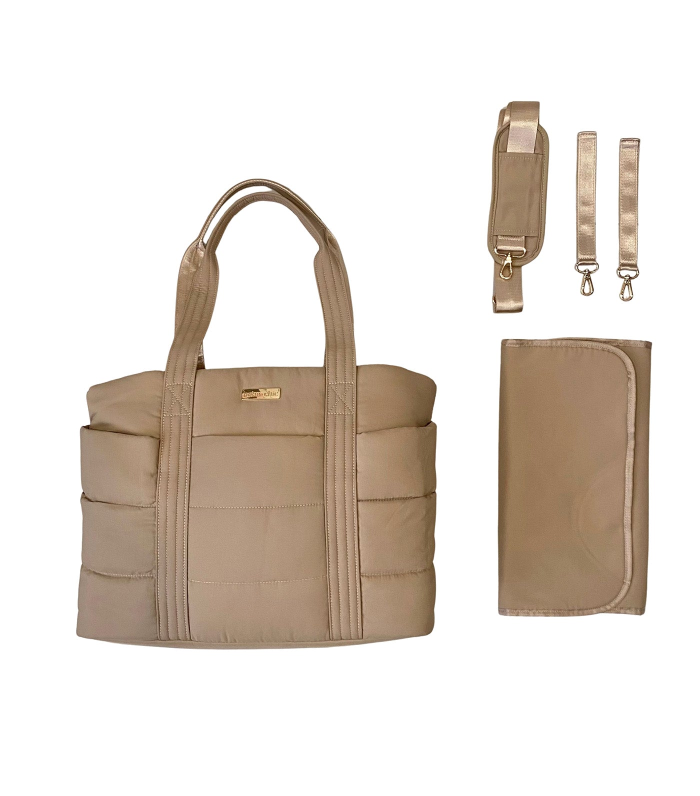 Bebe Chic Margaux Puff Tote Khaki