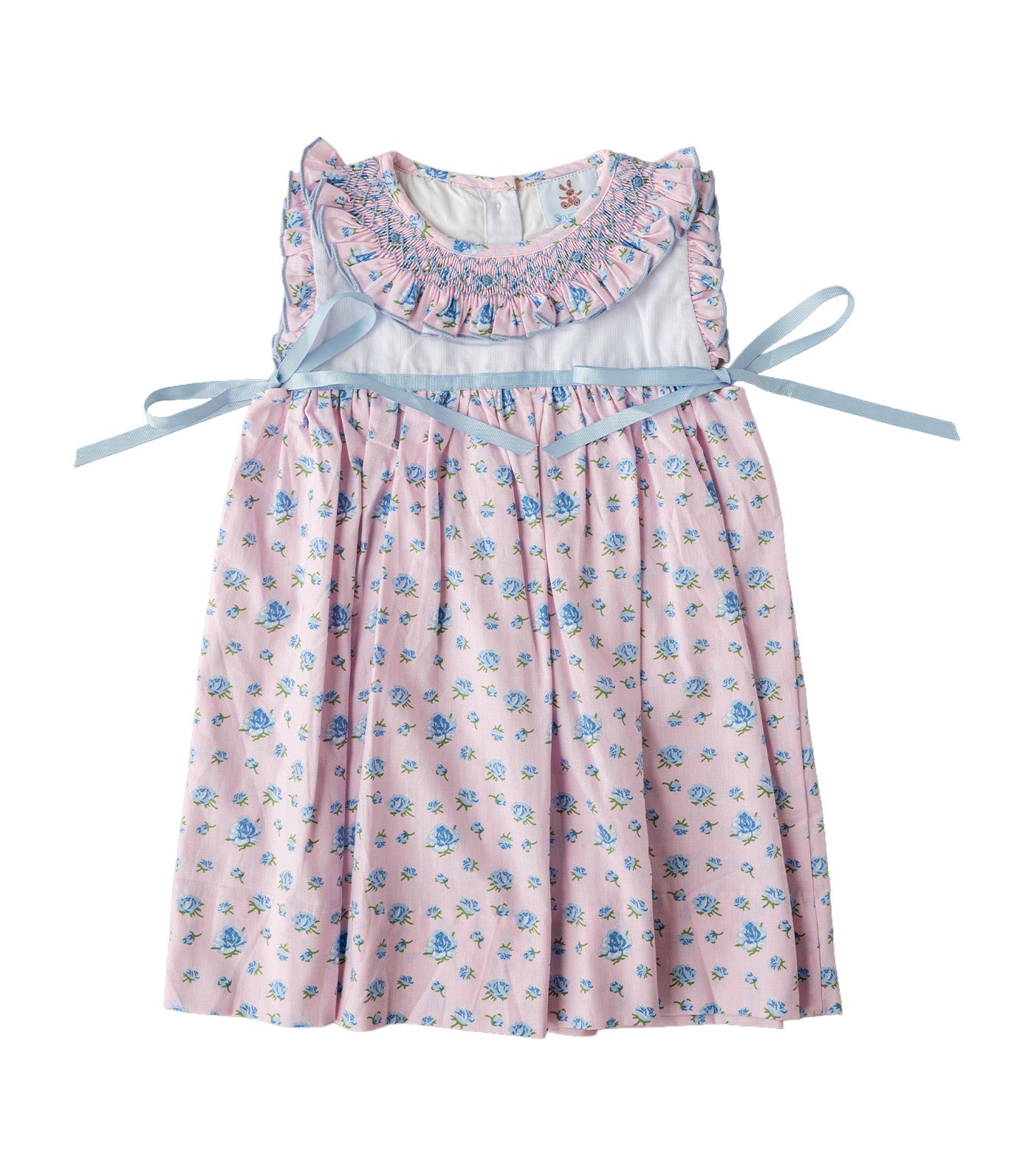 Smocktini Rosette Ruffle Dress Pink