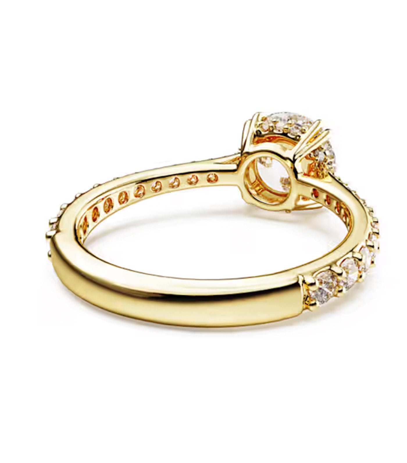 Stilla Cocktail Ring Round Cut, Pavé, White, Gold-Tone Plated