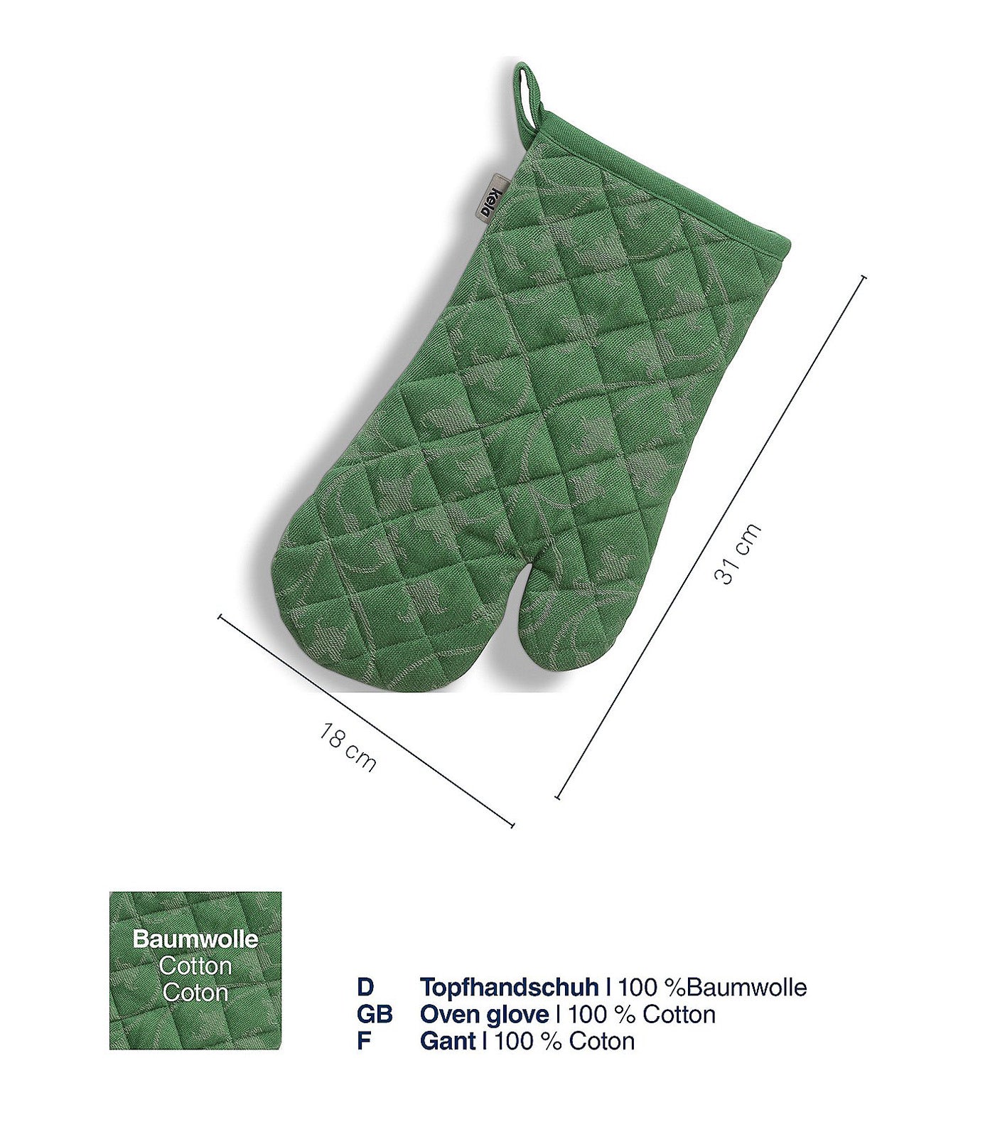 Oven Glove Cora Light Green/Green