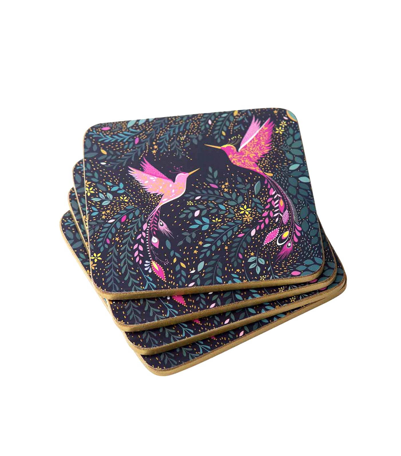 Sara Miller India Coasters Set of 4 Hummingbird Paradise