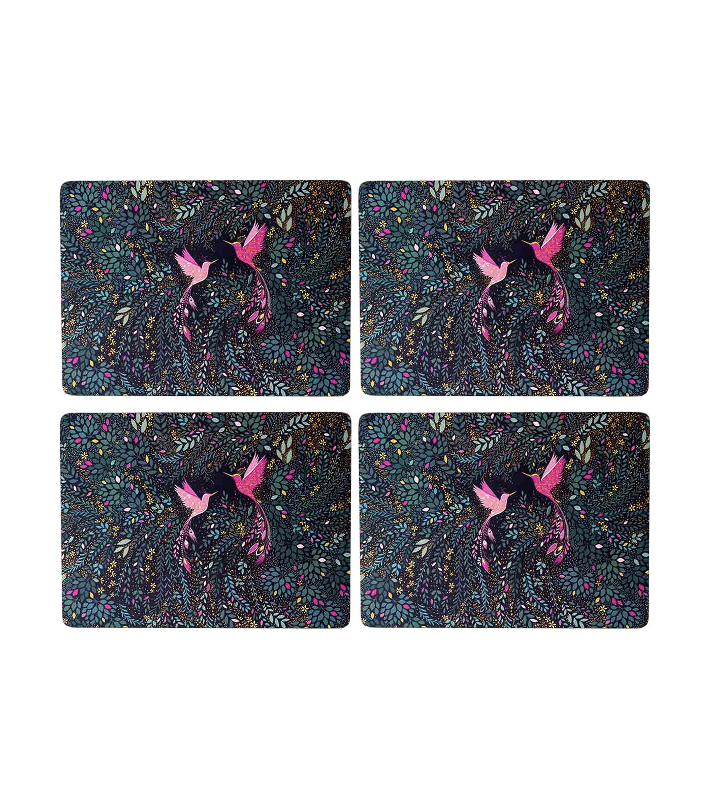 Sara Miller India Large Placemats Set of 4 Hummingbird Paradise