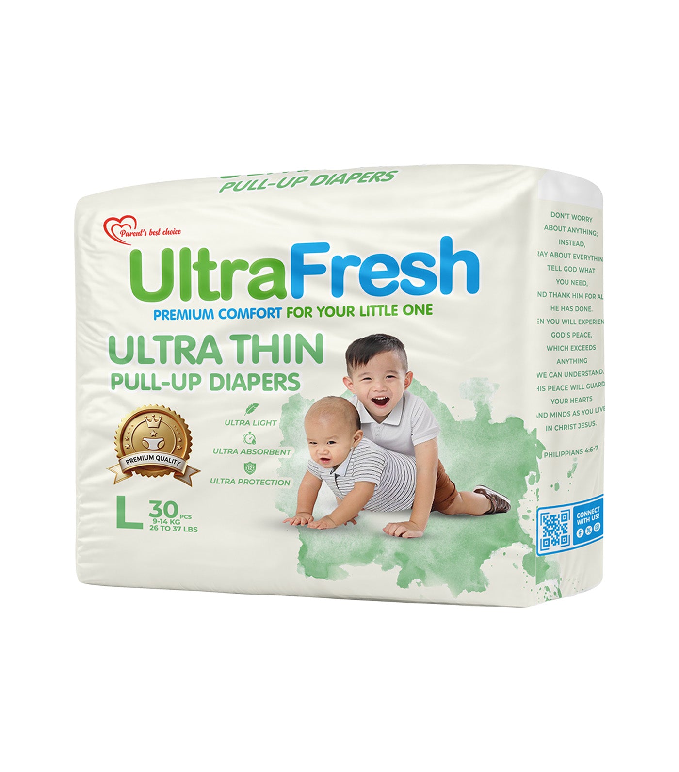 UltraFresh Ultra Thin Pull-Up Diapers - 30 Pieces Large
