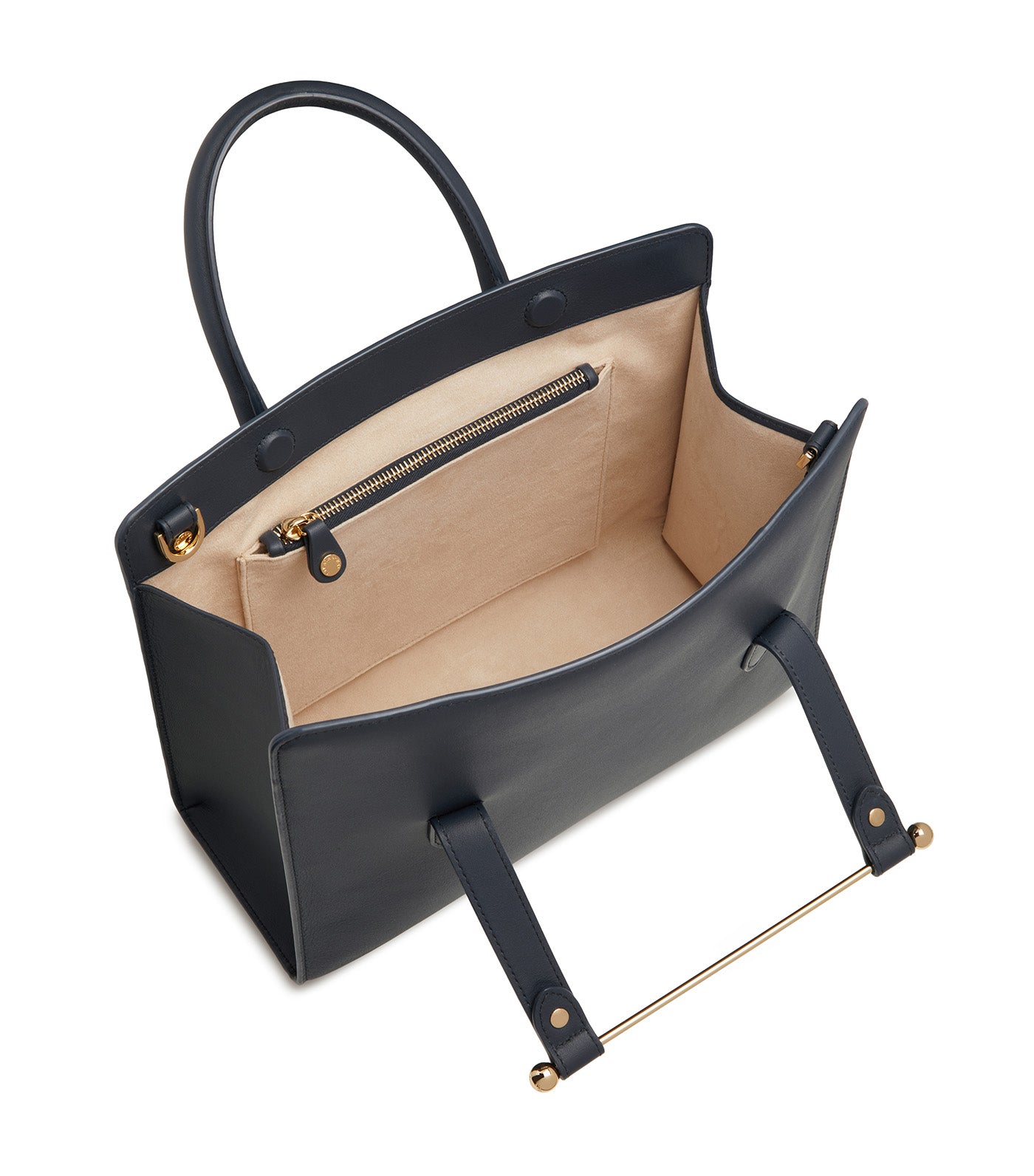 Midi Tote Smoothcalf Leather Marine Blue