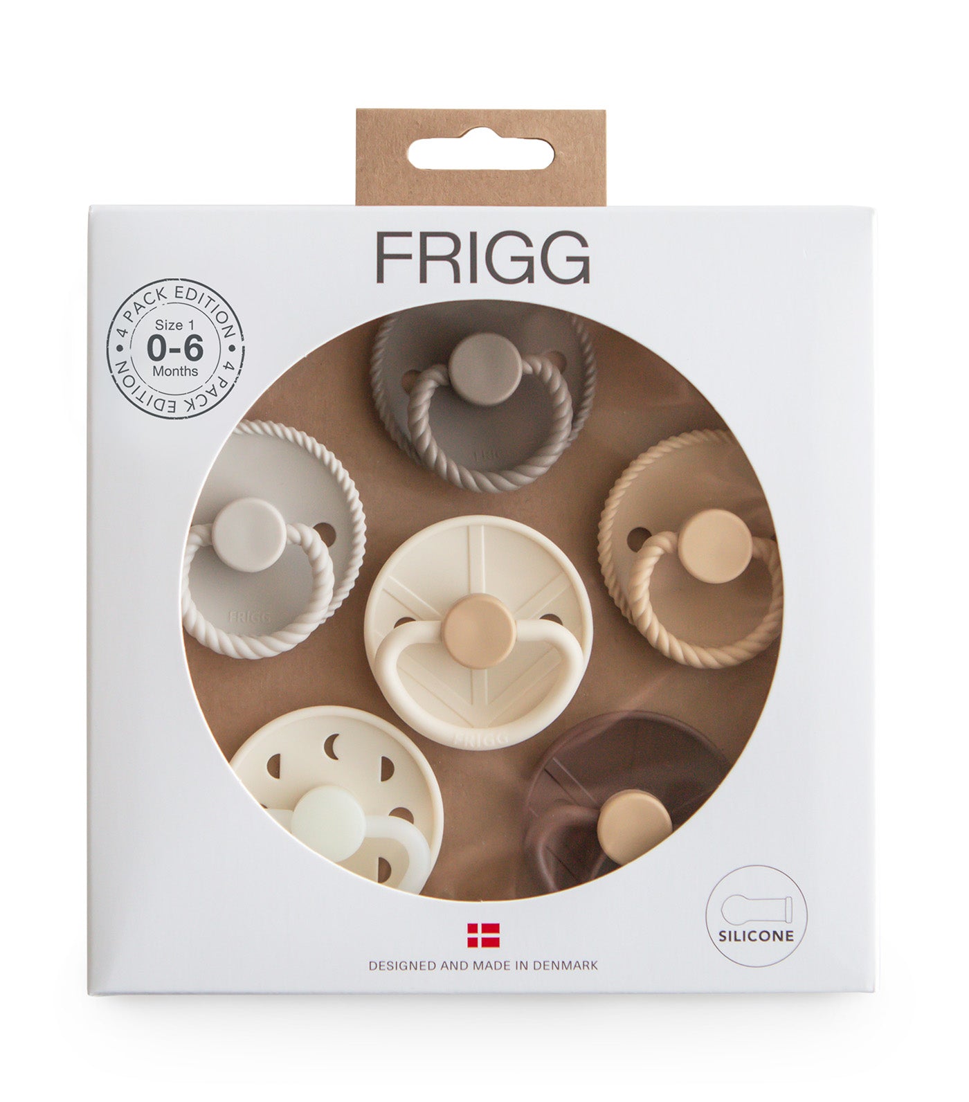 FRIGG 6-Pack Pacifiers - Round Silicone - Earthy Wonder