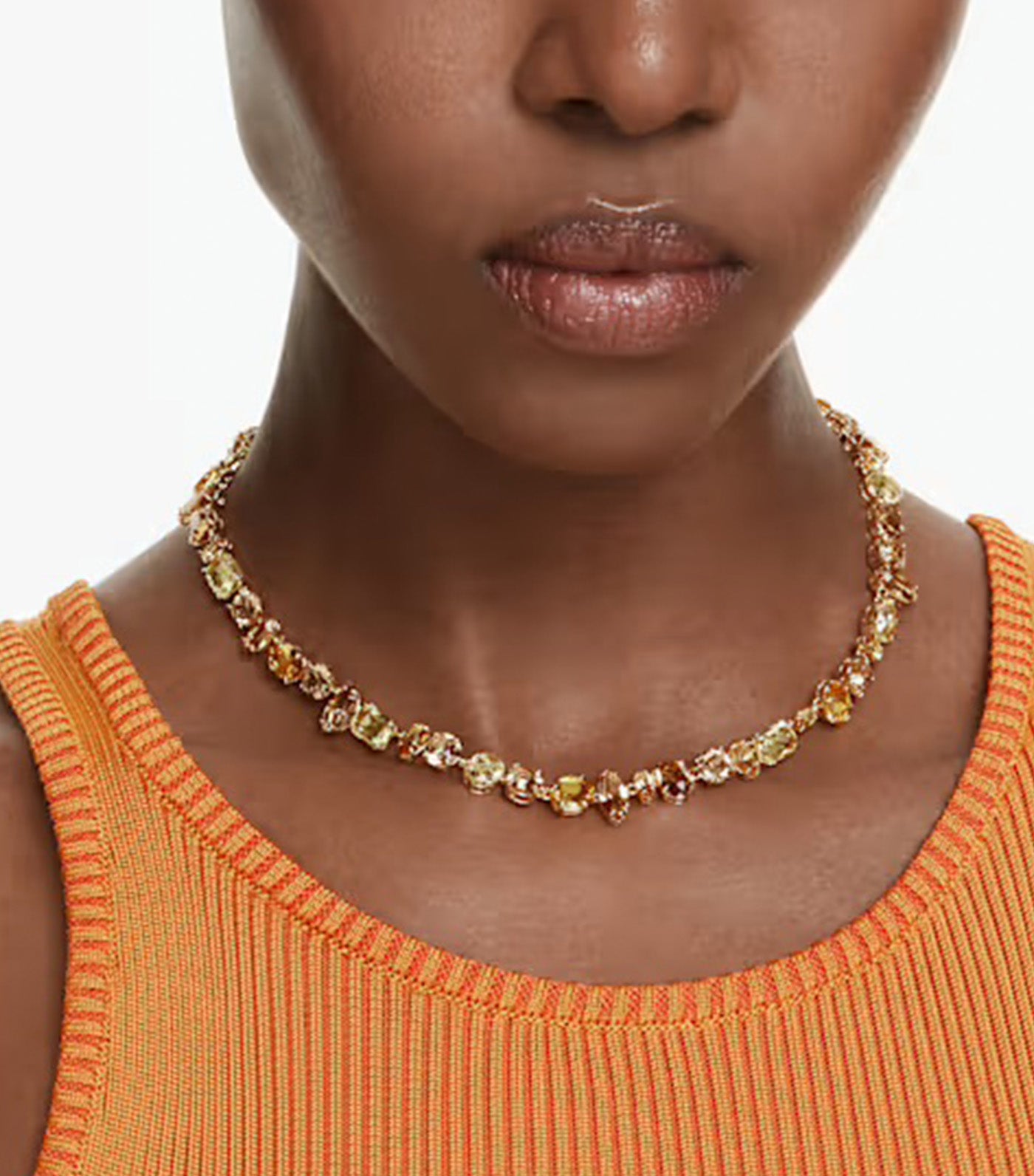 Gema Necklace Mixed Cuts, Yellow, Gold-Tone Plated