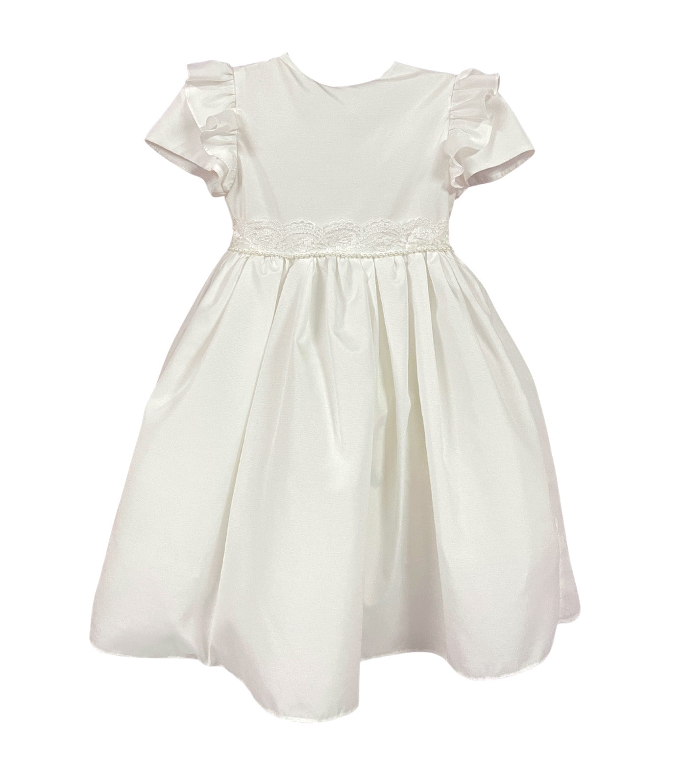 Ellie Dress with Ruffled Sleeve Ecru