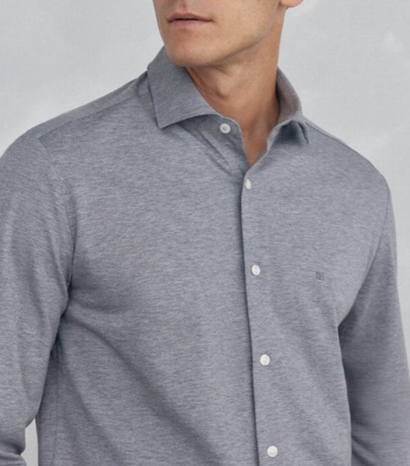 Plain Knit Shirt Gray