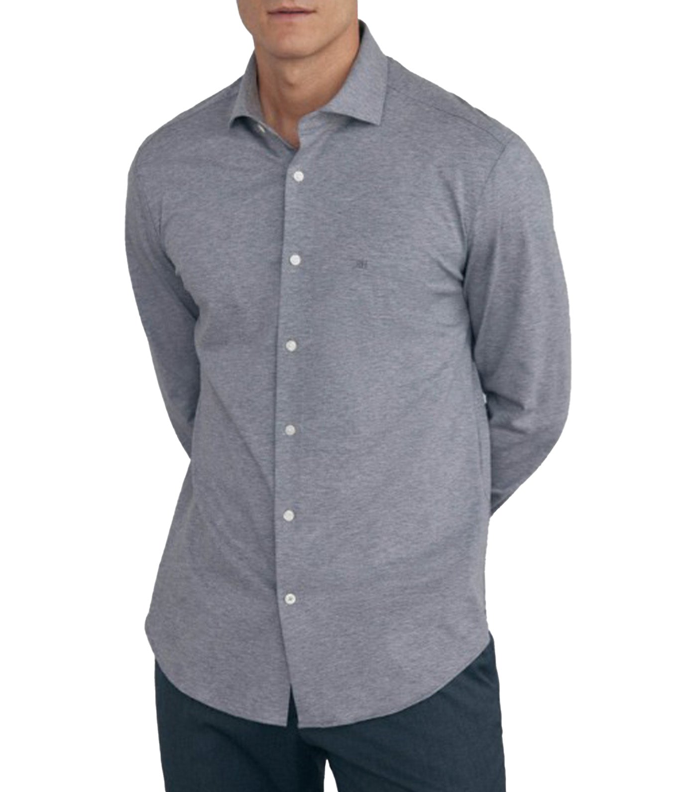 Plain Knit Shirt Gray