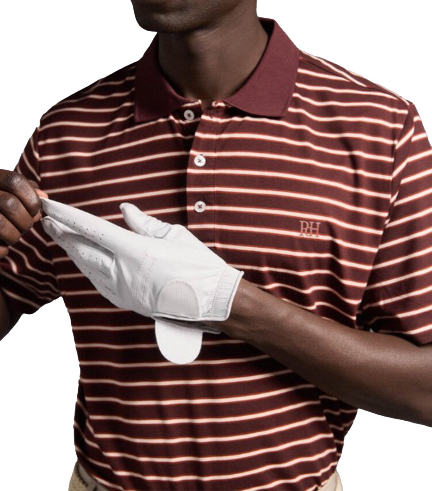 Golf Striped Polo Shirt Red