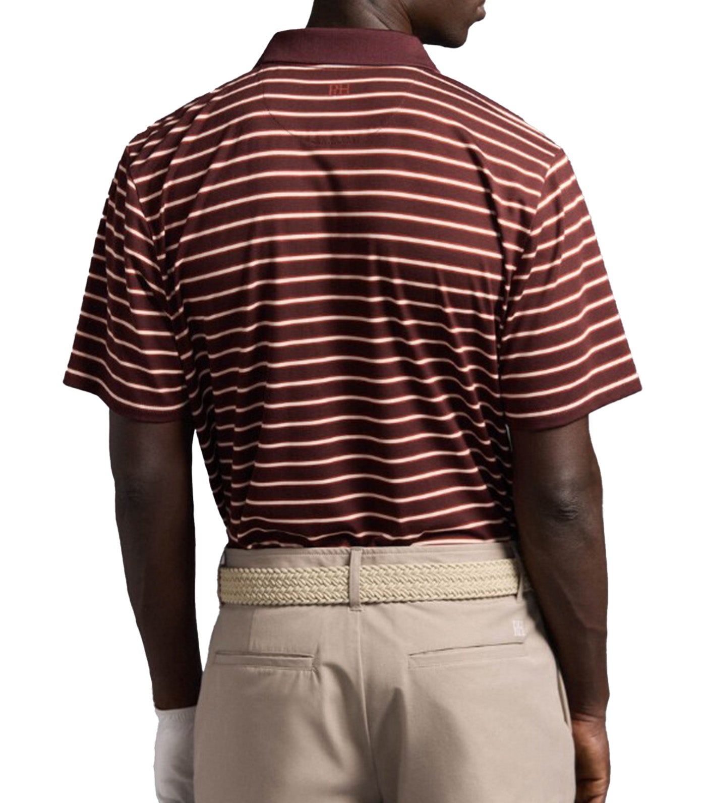 Golf Striped Polo Shirt Red