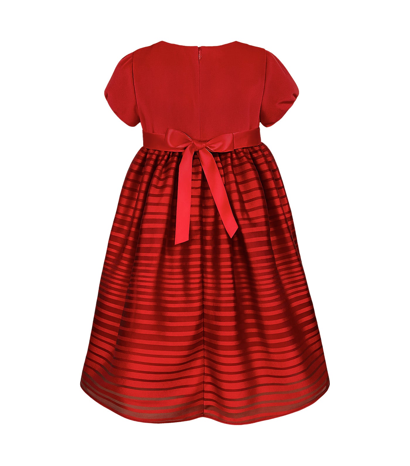 Nerie Girls Striped Party Dress Red