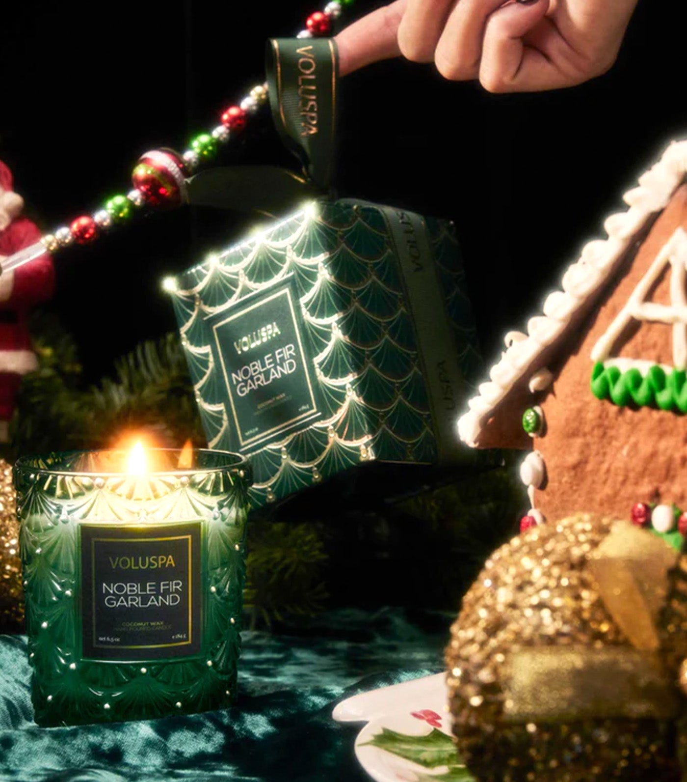 Noble Fir Garland Classic Candle