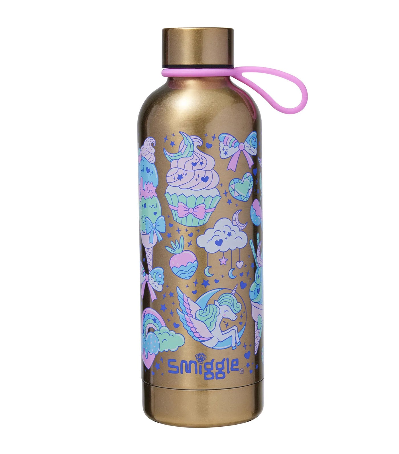 Smiggle Radiant Insulated Stainless Steel Drink Bottle 500ml Gold