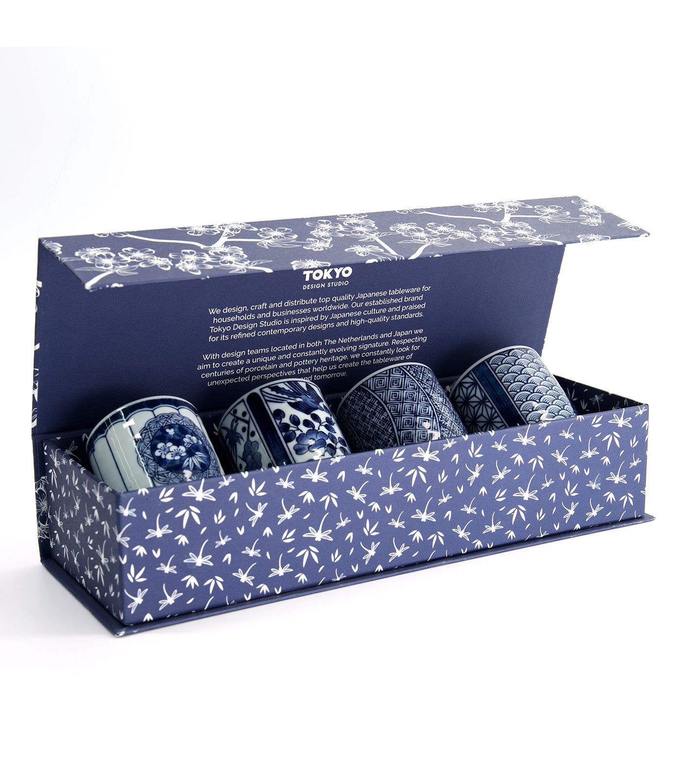 Tokyo Design Studio Teacup 160ml Set of 4 Blue/White