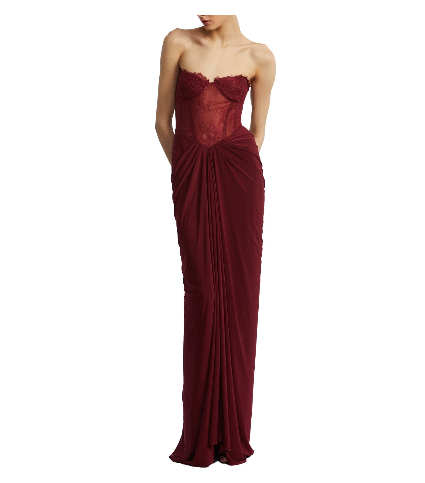 Lace and Jersey Gown