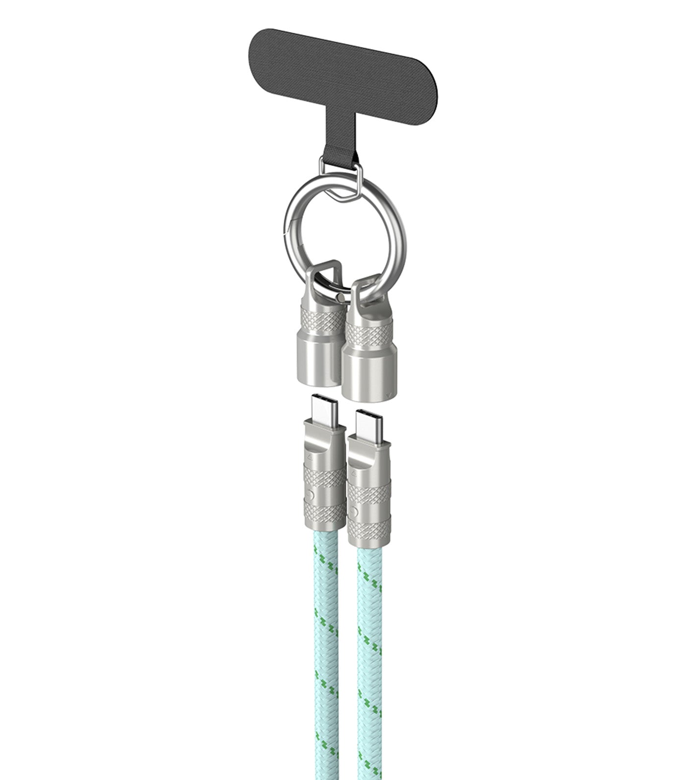 Multi-Functional Push-Pull Lanyard Charging Cable Green