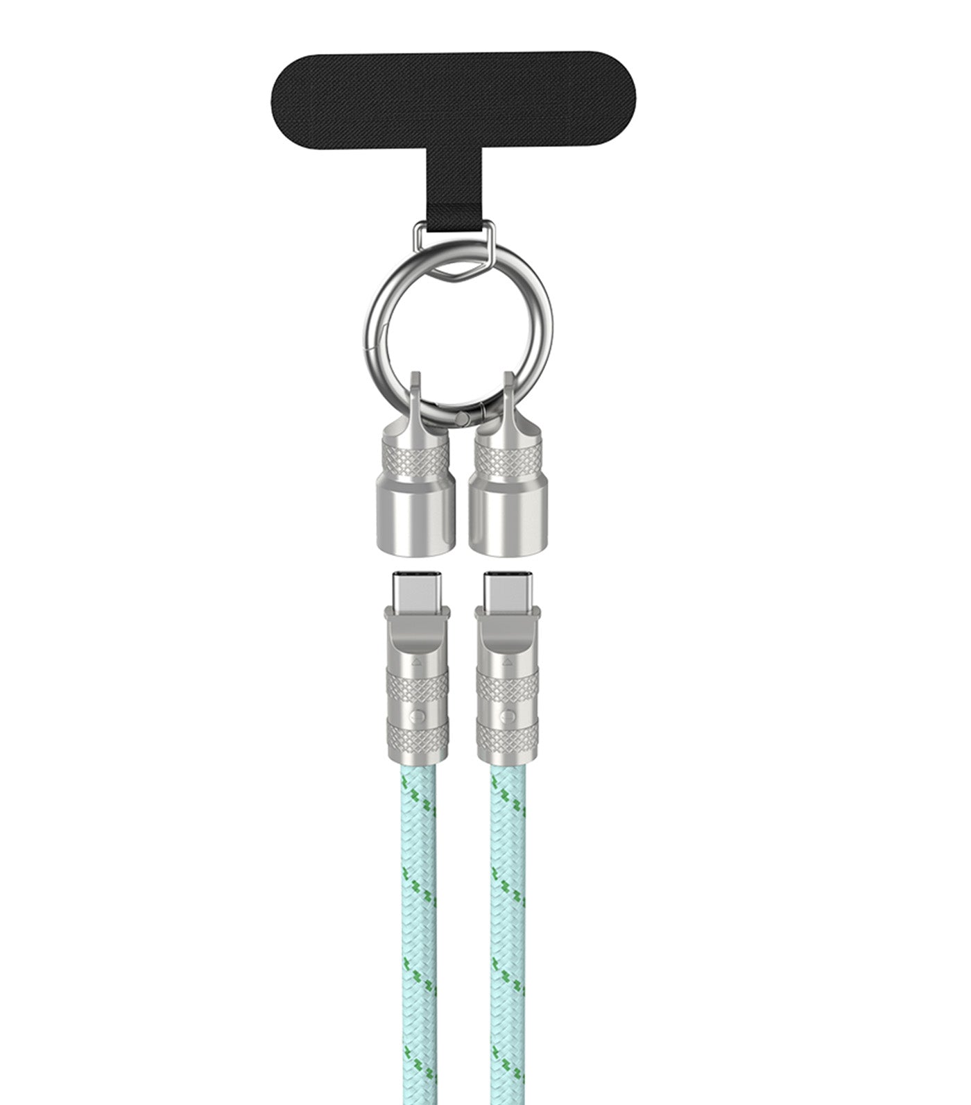 Multi-Functional Push-Pull Lanyard Charging Cable Green