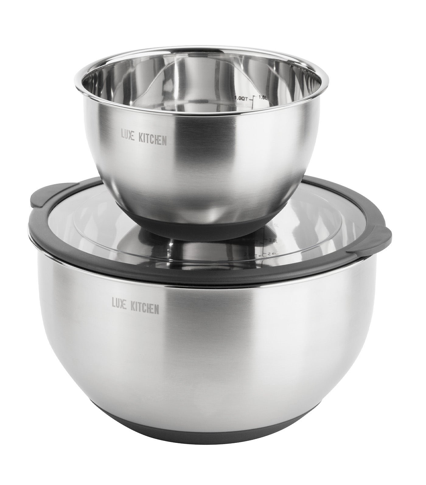 Stainless Steel Set of 2 Mixing Bowls