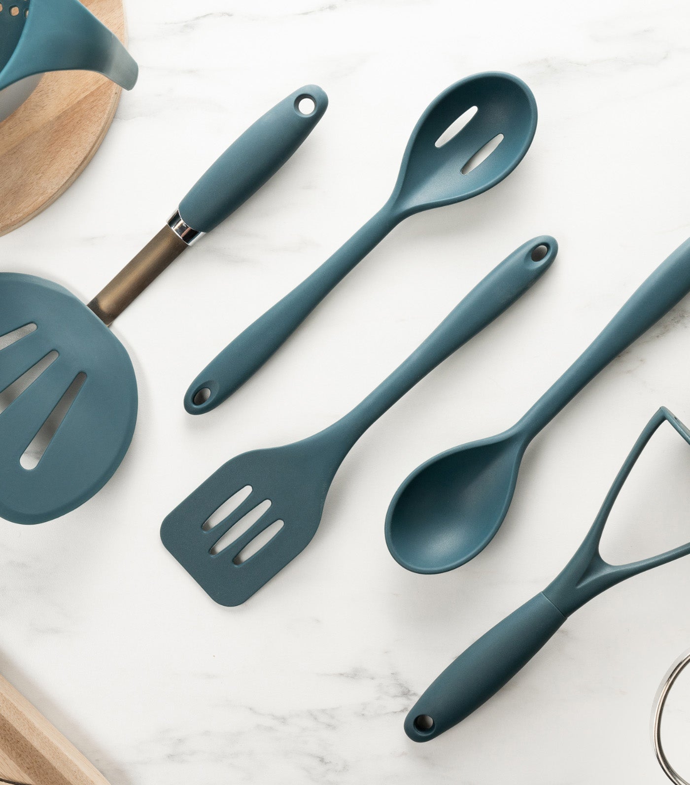 Fusion Twist Silicone Solid Spoon Blue
