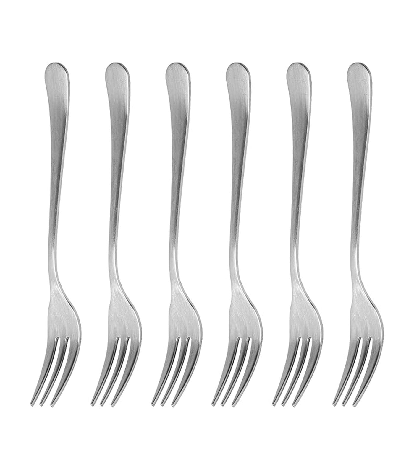 Pop! Cake Fork Set of 6, Satin Stainless Steel 18/10