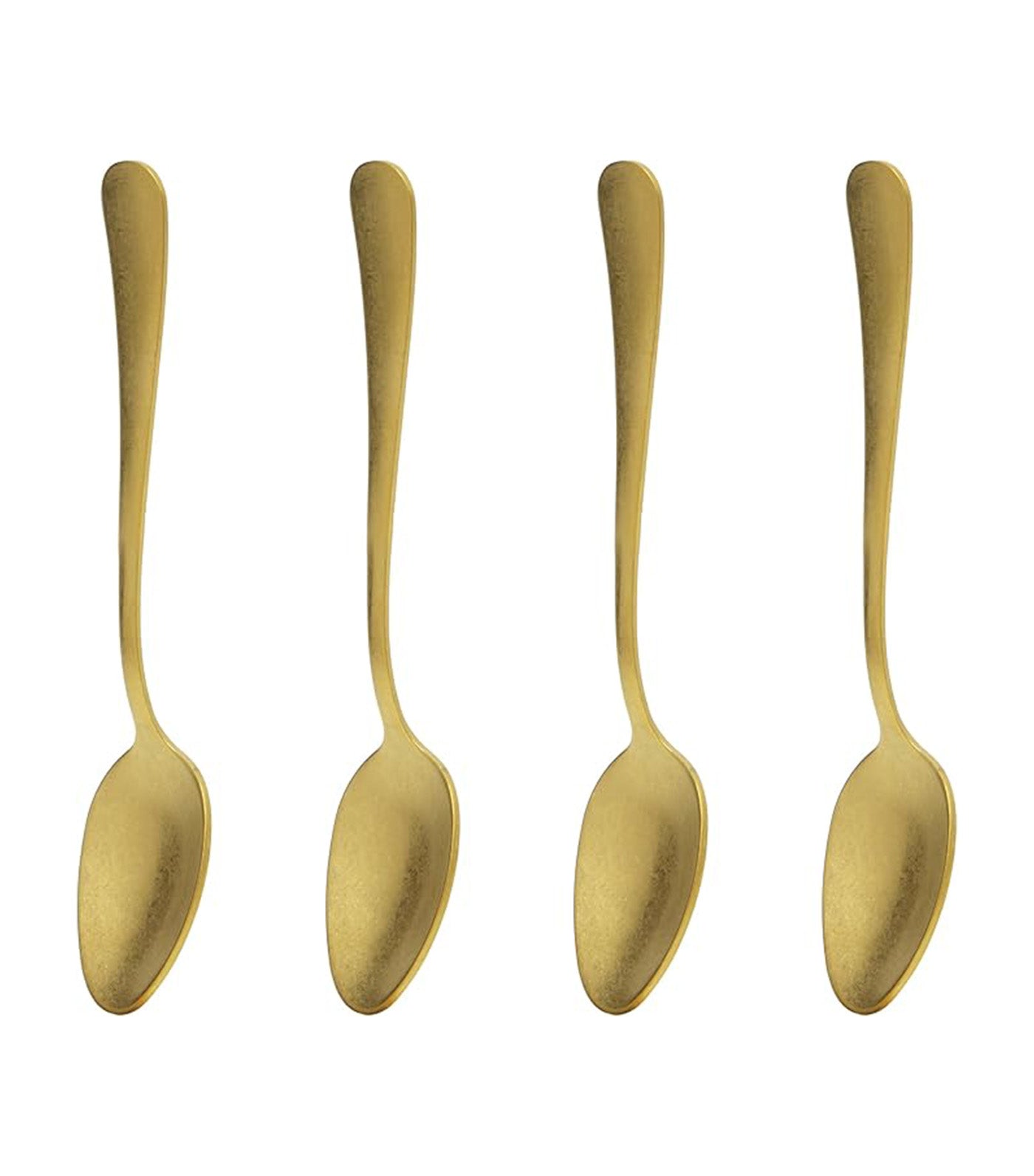 Christmas Tree Cake Spoon Set of 4, Vintage Gold Stainless Steel 18/10 + Pvd Gold