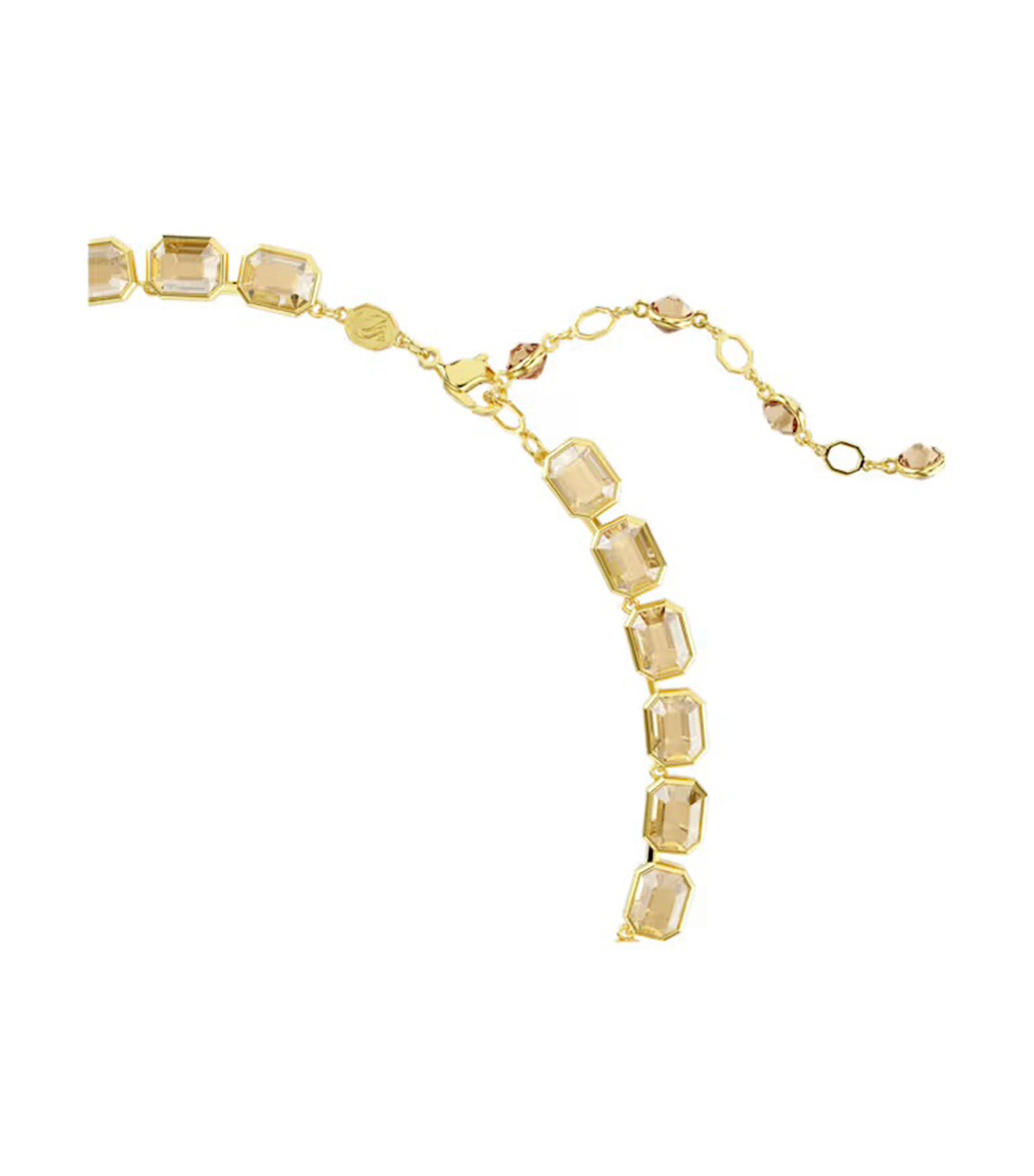 Millenia Necklace Octagon Cut, Yellow, Gold-Tone Plated