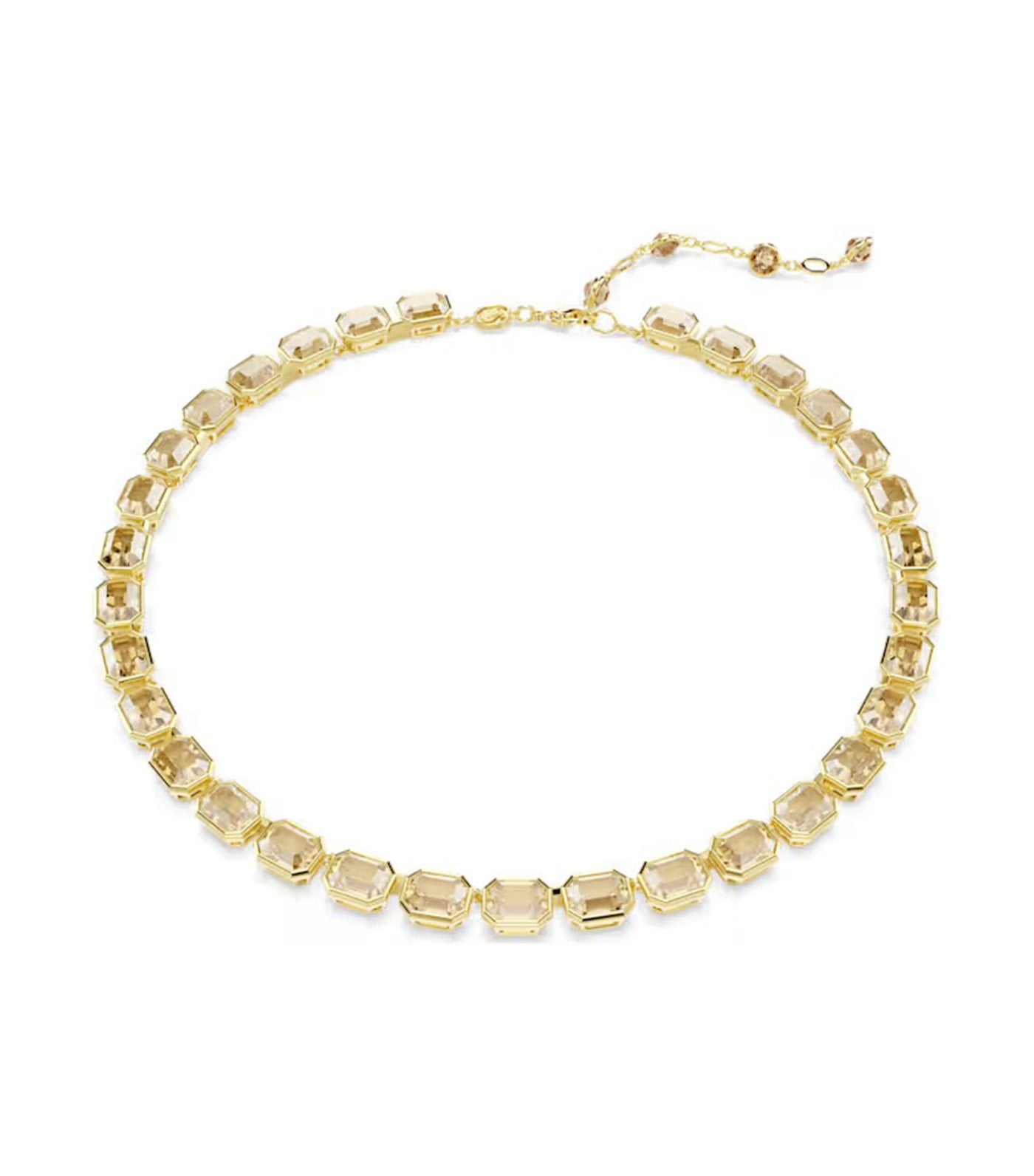 Millenia Necklace Octagon Cut, Yellow, Gold-Tone Plated