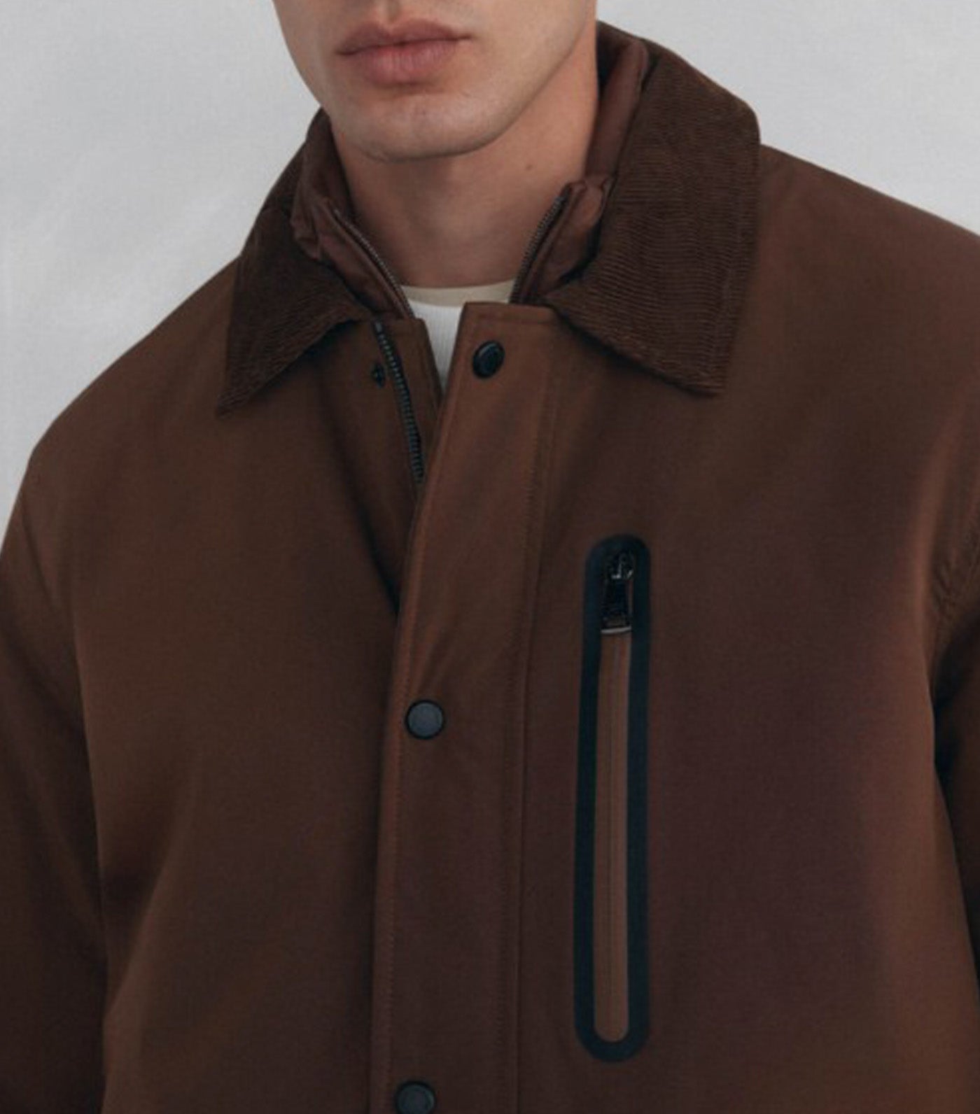 Corduroy Collar Jacket Brown