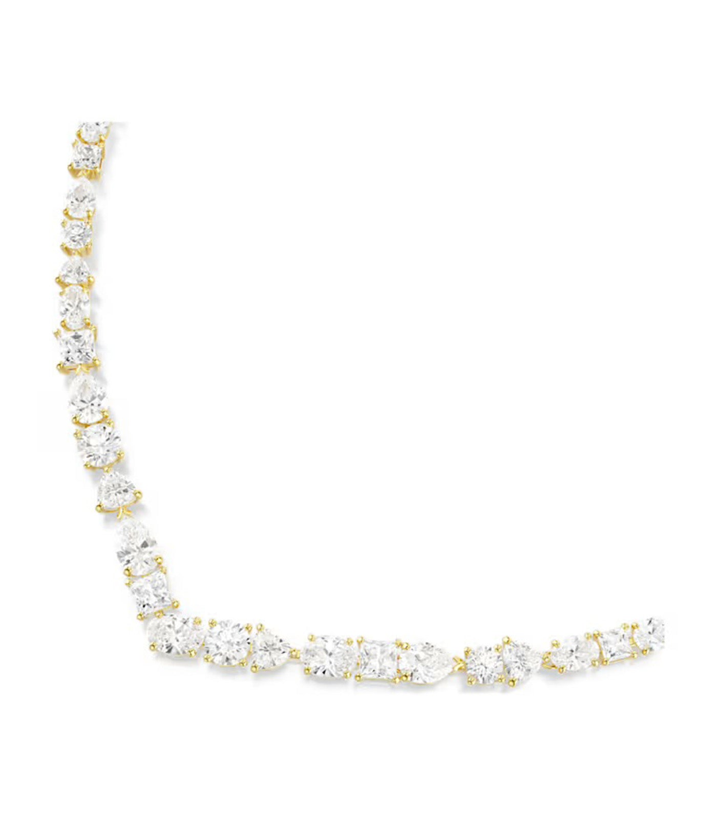 Mesmera Necklace Mixed Cuts, White, Gold-Tone Plated