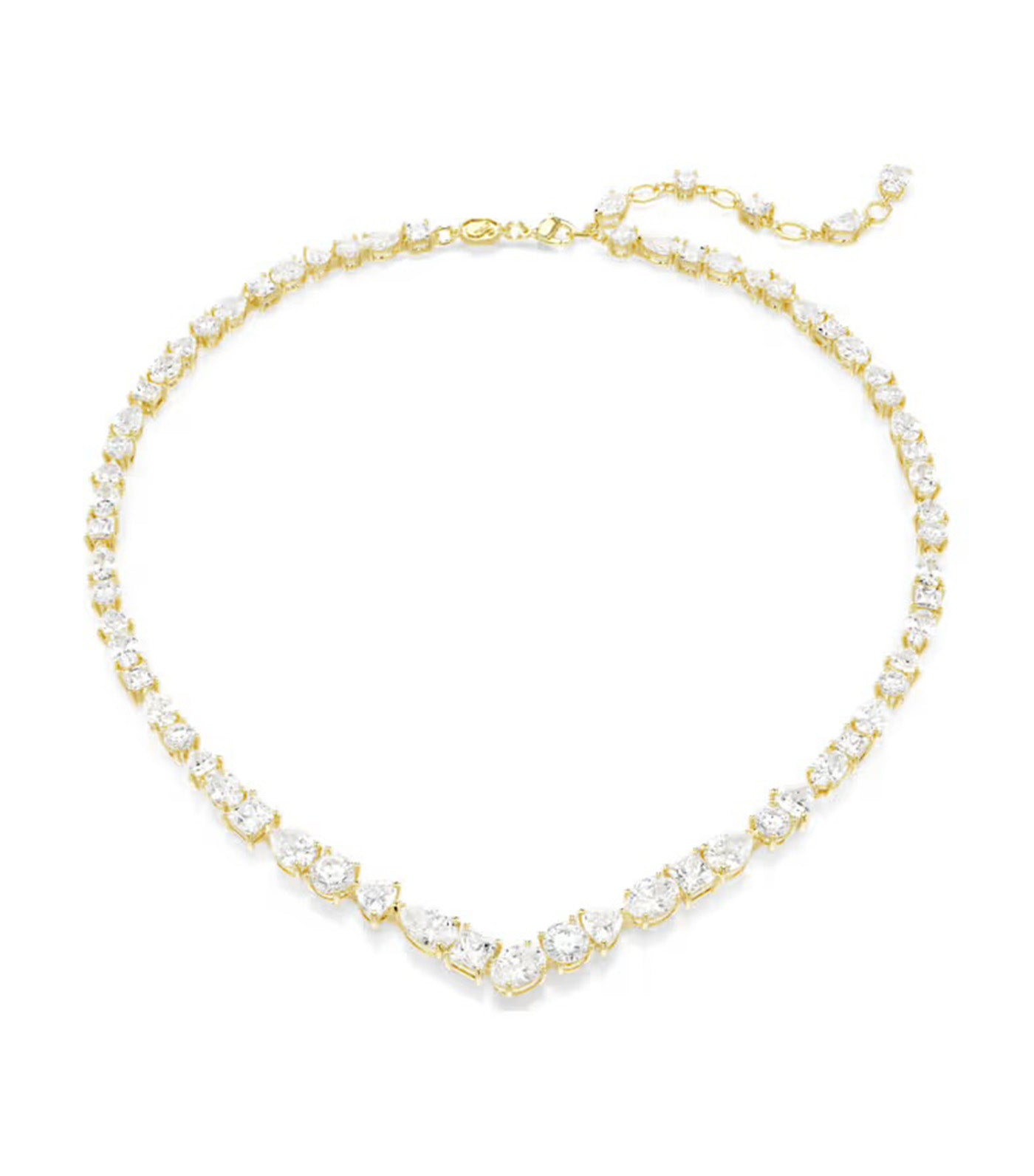 Mesmera Necklace Mixed Cuts, White, Gold-Tone Plated