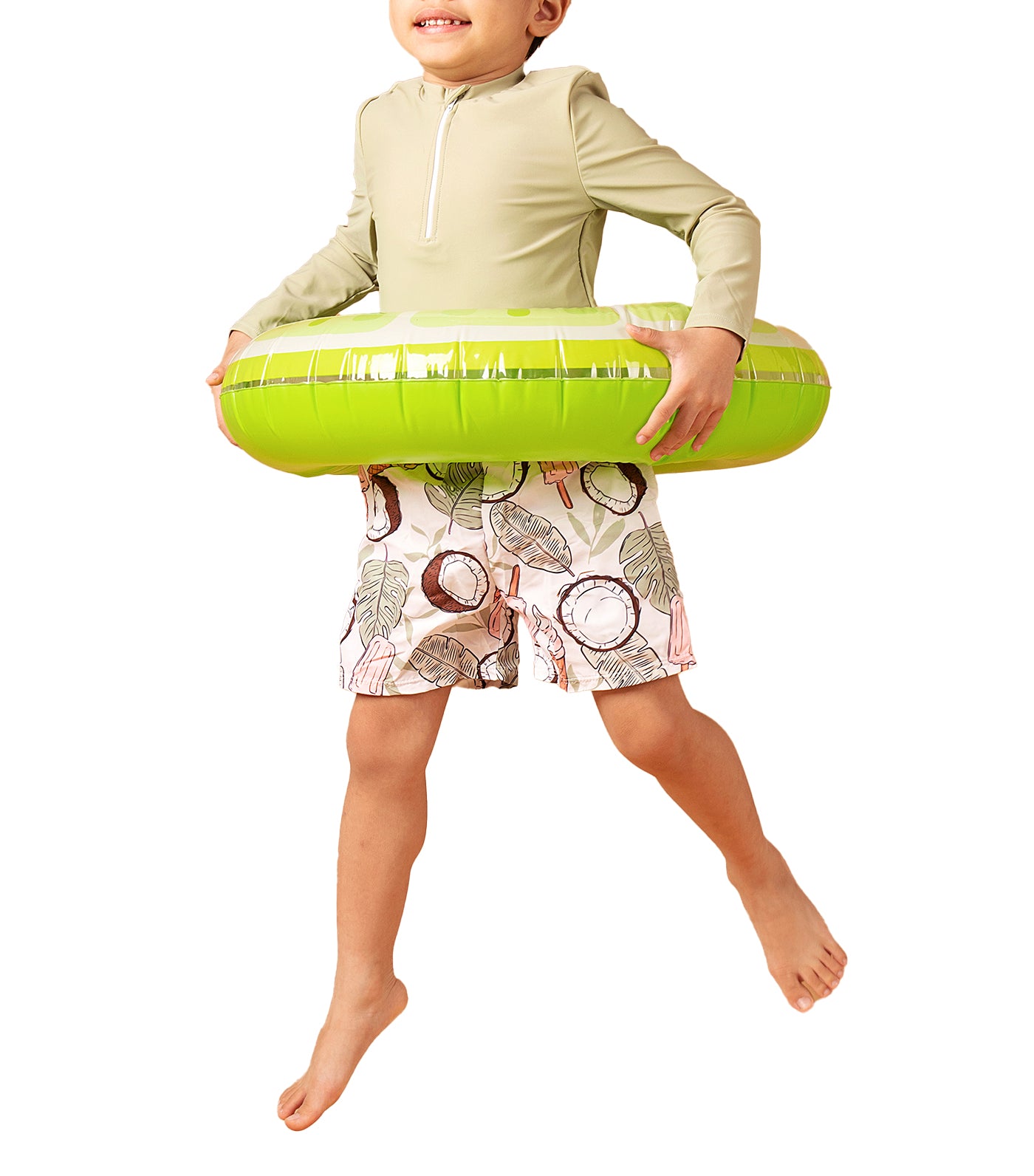 Little Paddler Liam Rashguard Top and Shorts Set for Boys Coconut