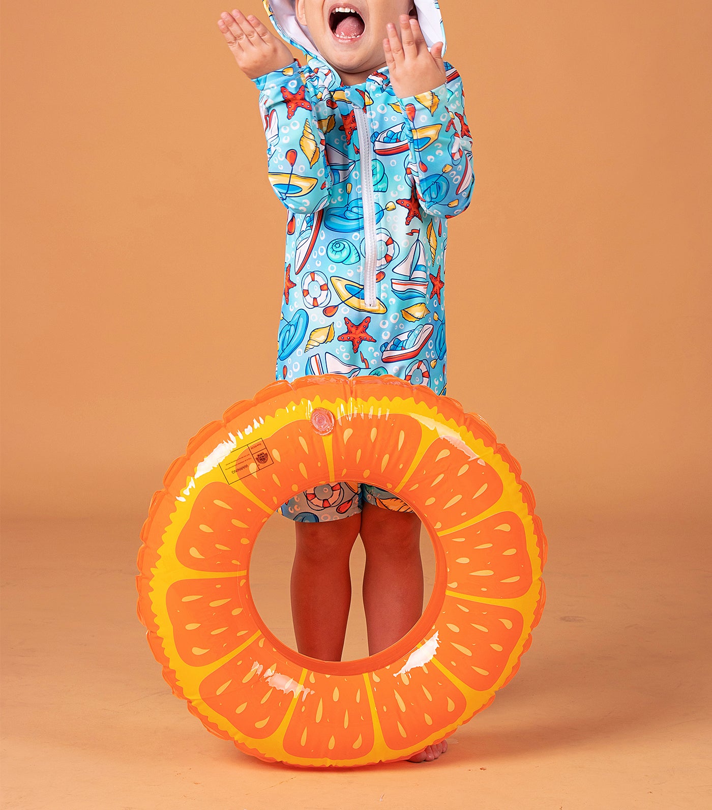 Little Paddler Sailor Hooded Long Sleeves Rashguard Blue Starfish