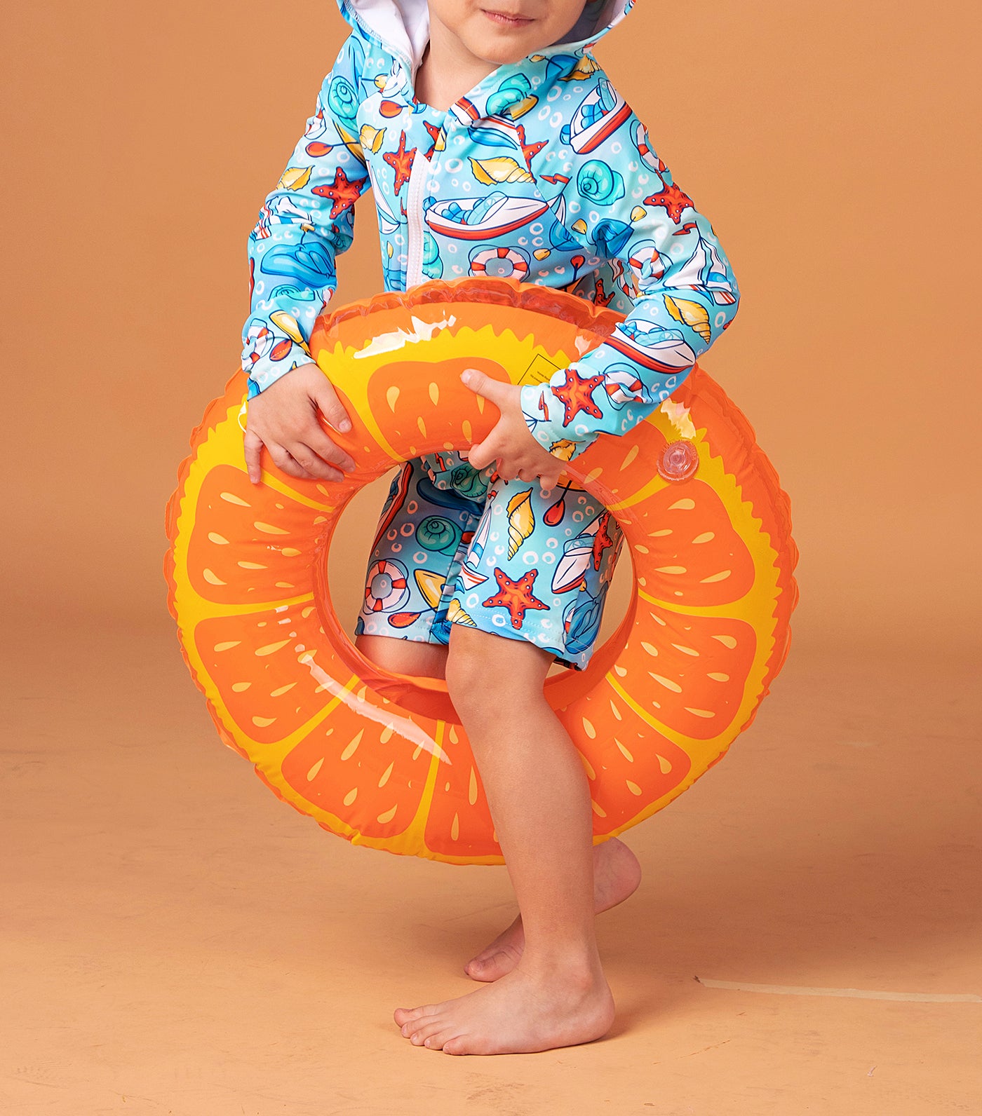 Little Paddler Sailor Hooded Long Sleeves Rashguard Blue Starfish