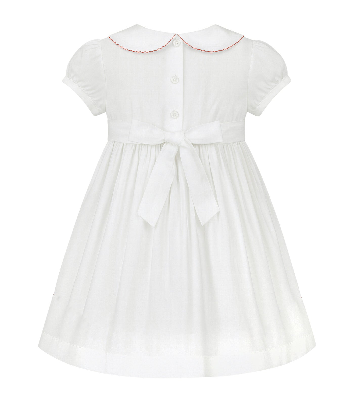 Periwinkle Neve Baby Girls Smocked Dress with Embroidery Ivory