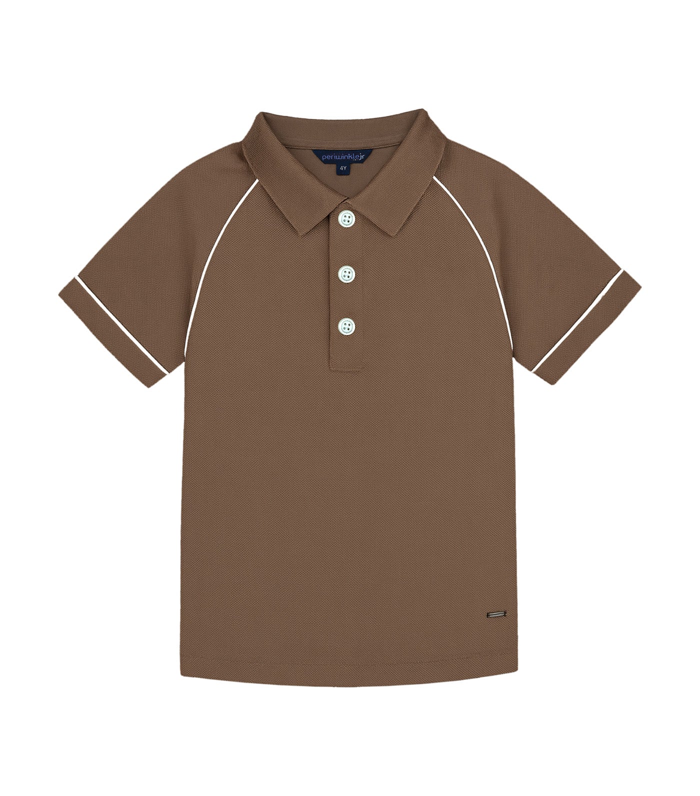 Periwinkle Ronin Boys Polo Pique Shirt Light Brown
