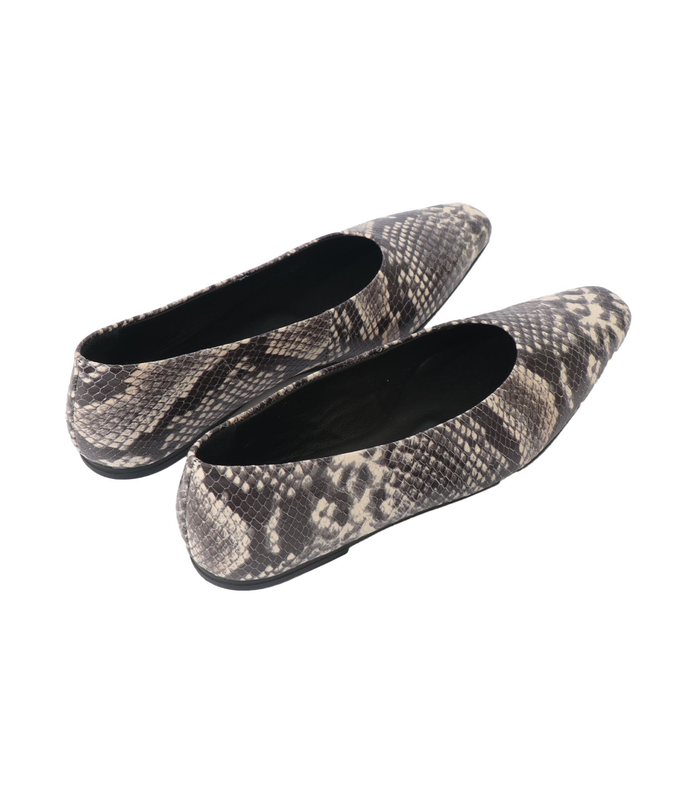 Gloria Ballet Flats Dark Beige Snake