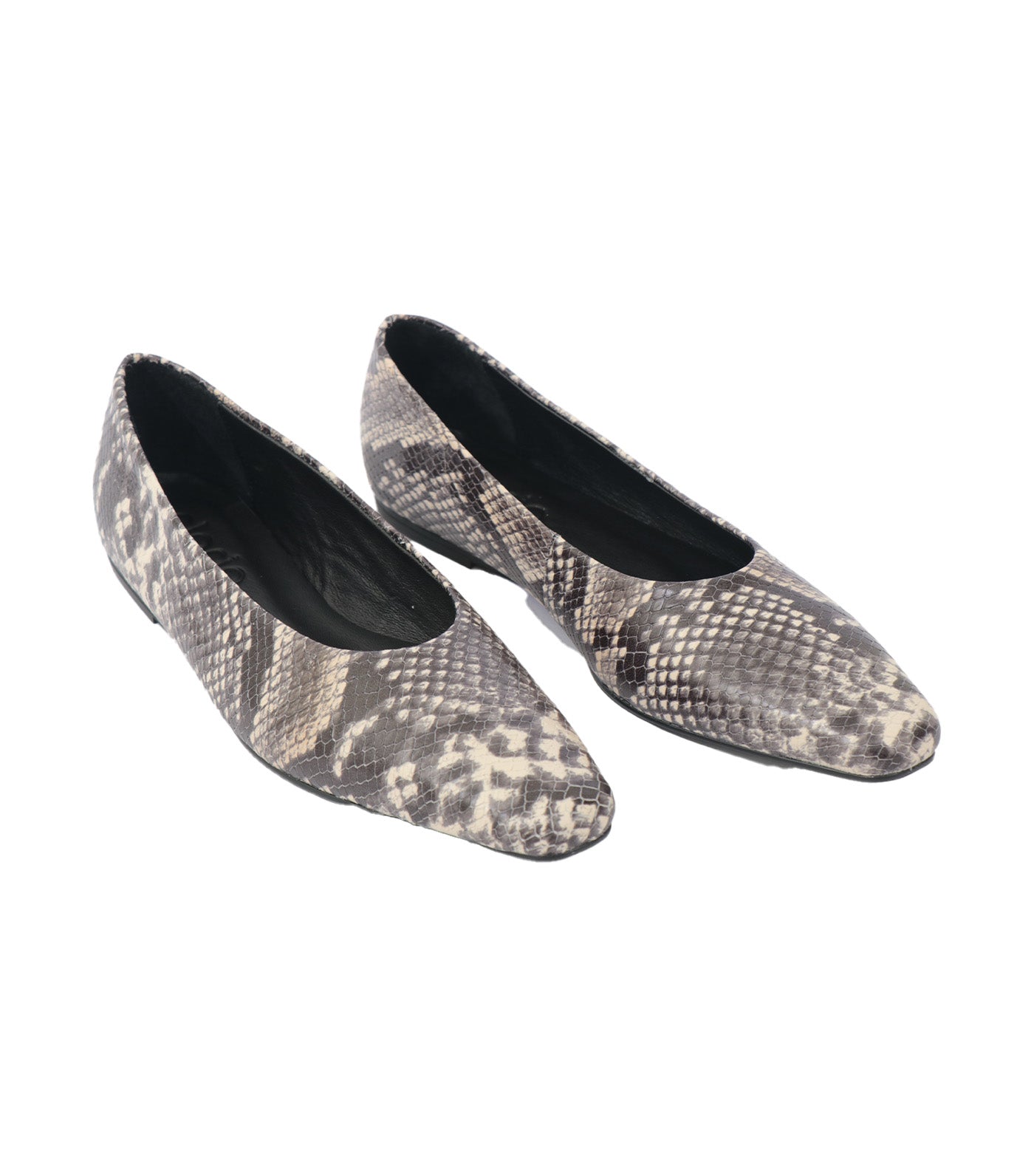 Gloria Ballet Flats Dark Beige Snake