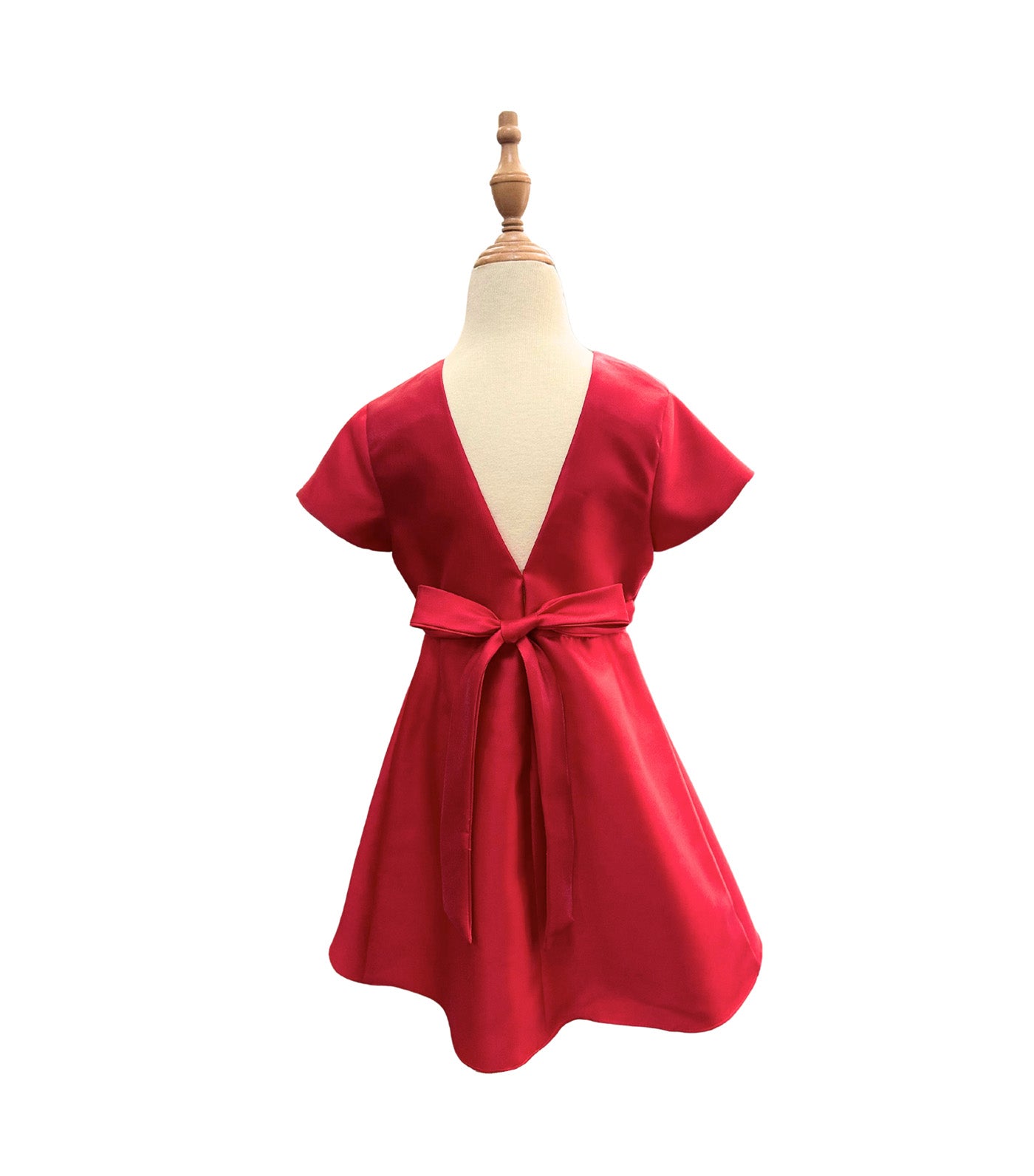 Tallie Louise Mikado Dress with Floral Embroidery Red